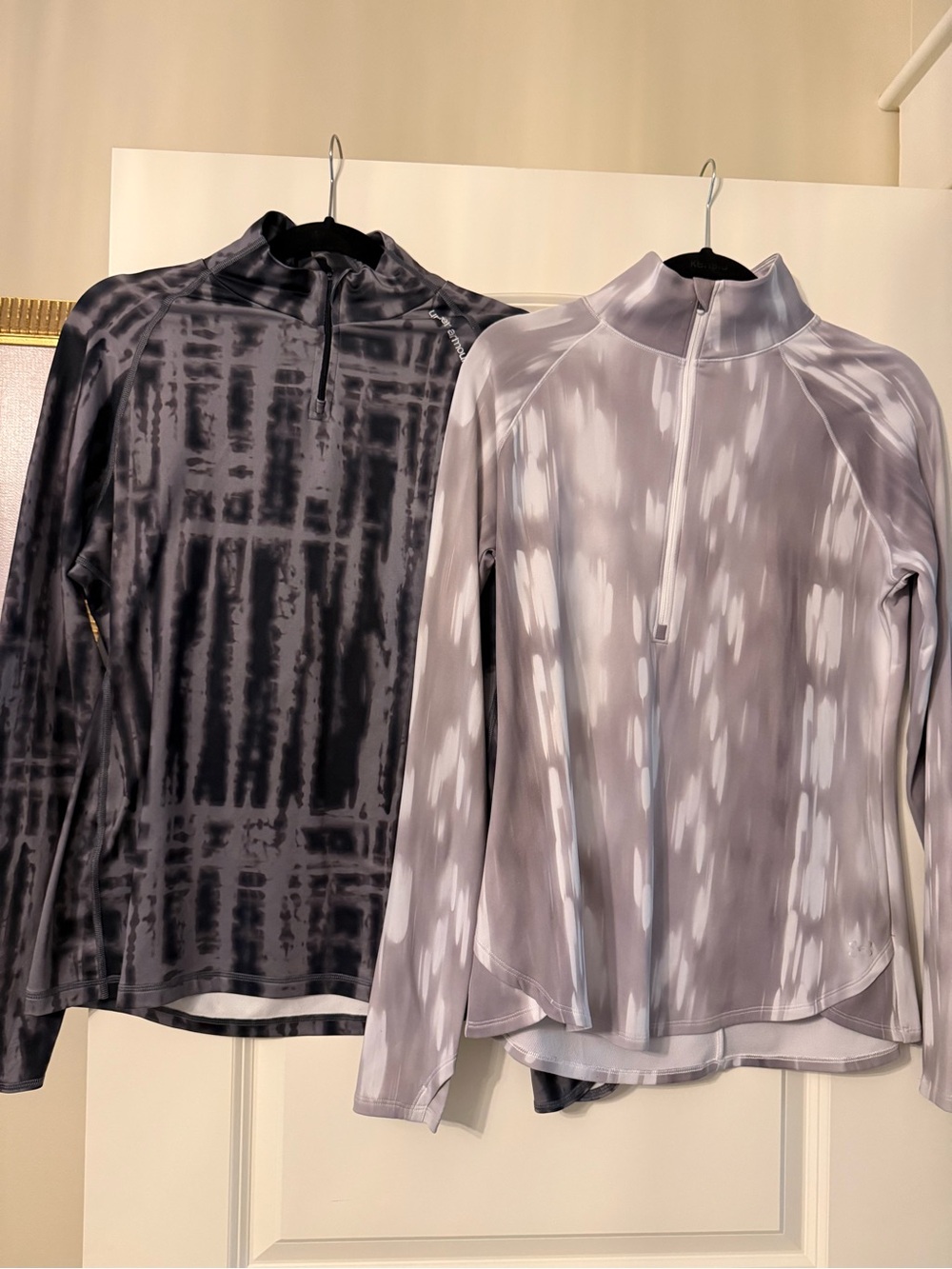 Under Armour Women's Long-Sleeve Quarter-Zip Tops - Gray & Charcoal Pattern L XL